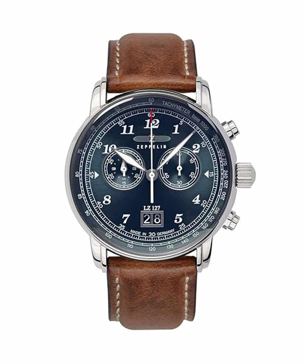 MONTRE ZEPPELIN LZ127 GRAF CHRONOGRAPH BIG DATE BLUE