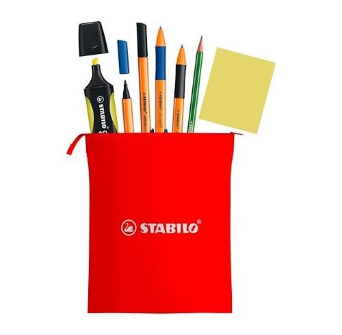 Trousse télétravail STABILO GREEN - Rouge