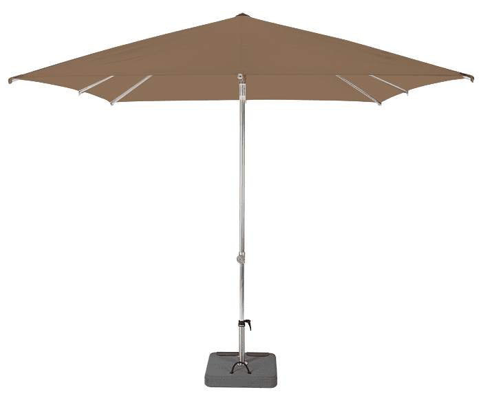 Parasol droit et inclinable Sunpop Carré 250x250 Polyester Marron | La Maison du Parasol