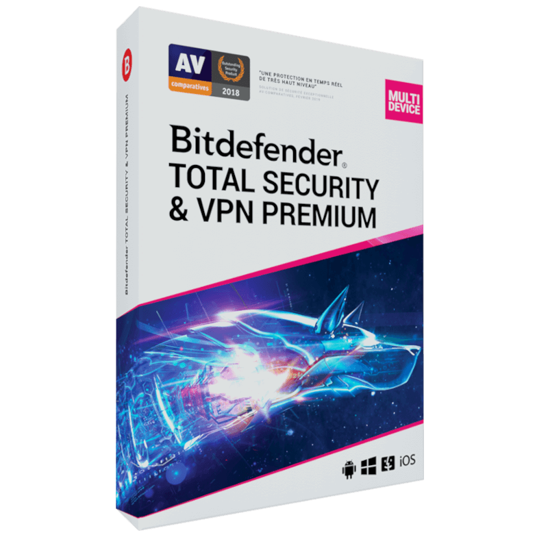 Bitdefender Total Security & VPN Premium 2026 | 10 Appareils | 1 An | Téléchargement